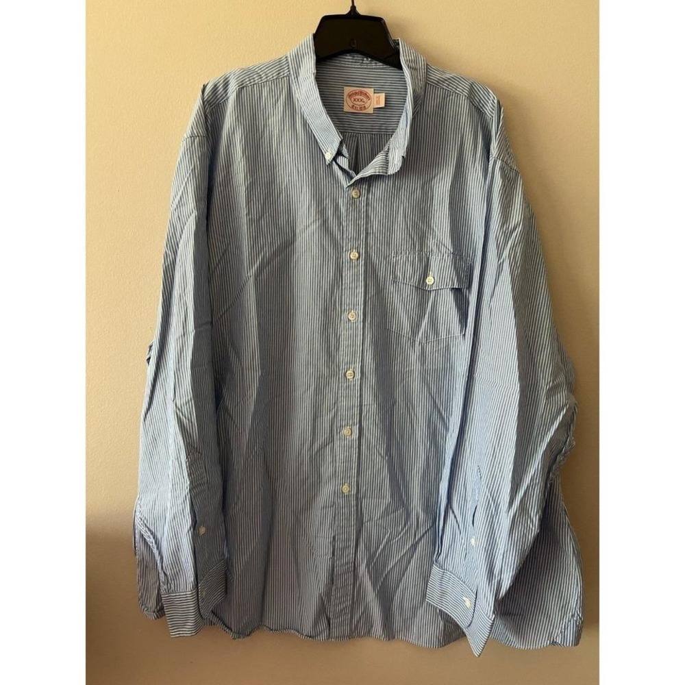 Brooks Brothers Blue White Striped Button Down Shirt XXXL
